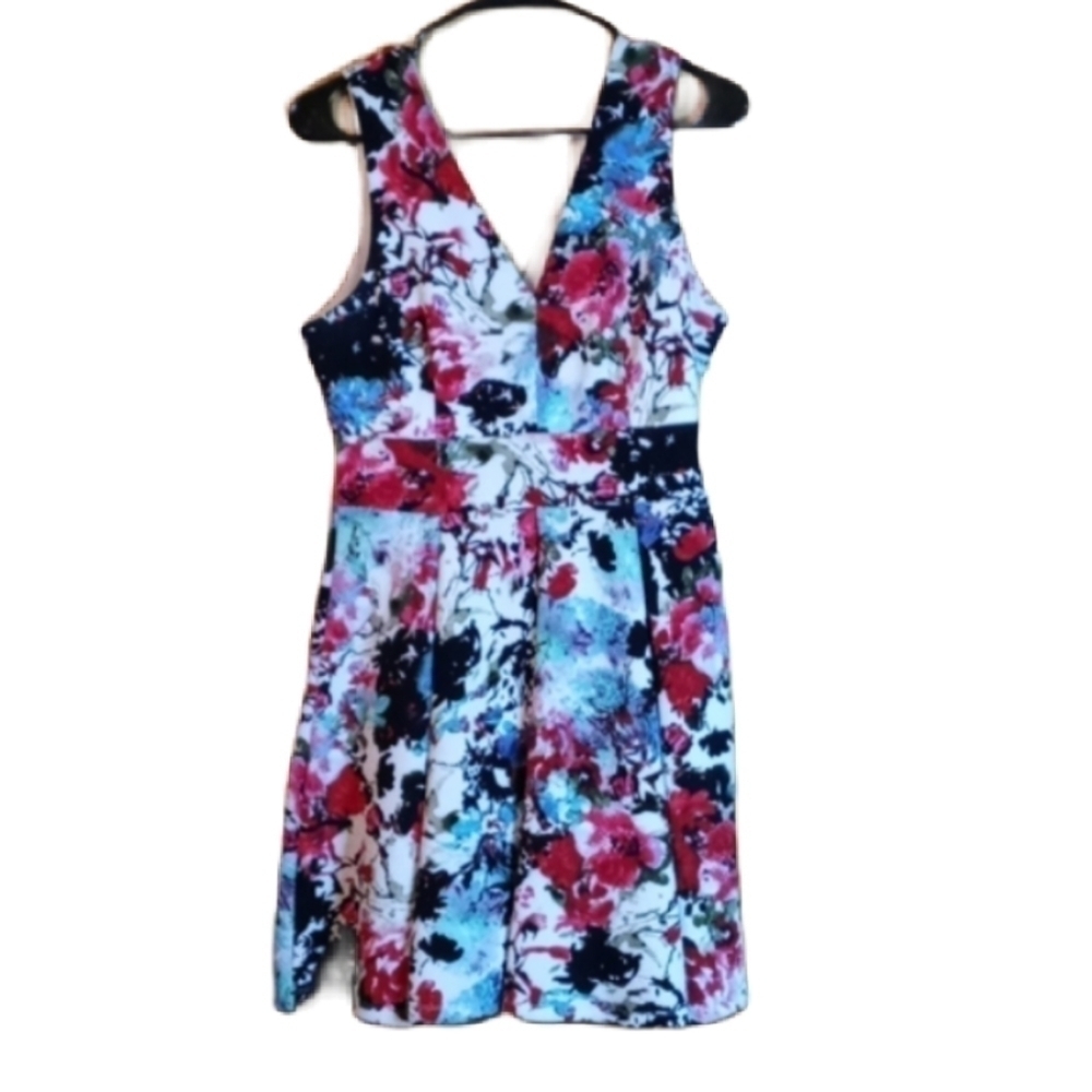 Haute Monde sleeveless dress large floral